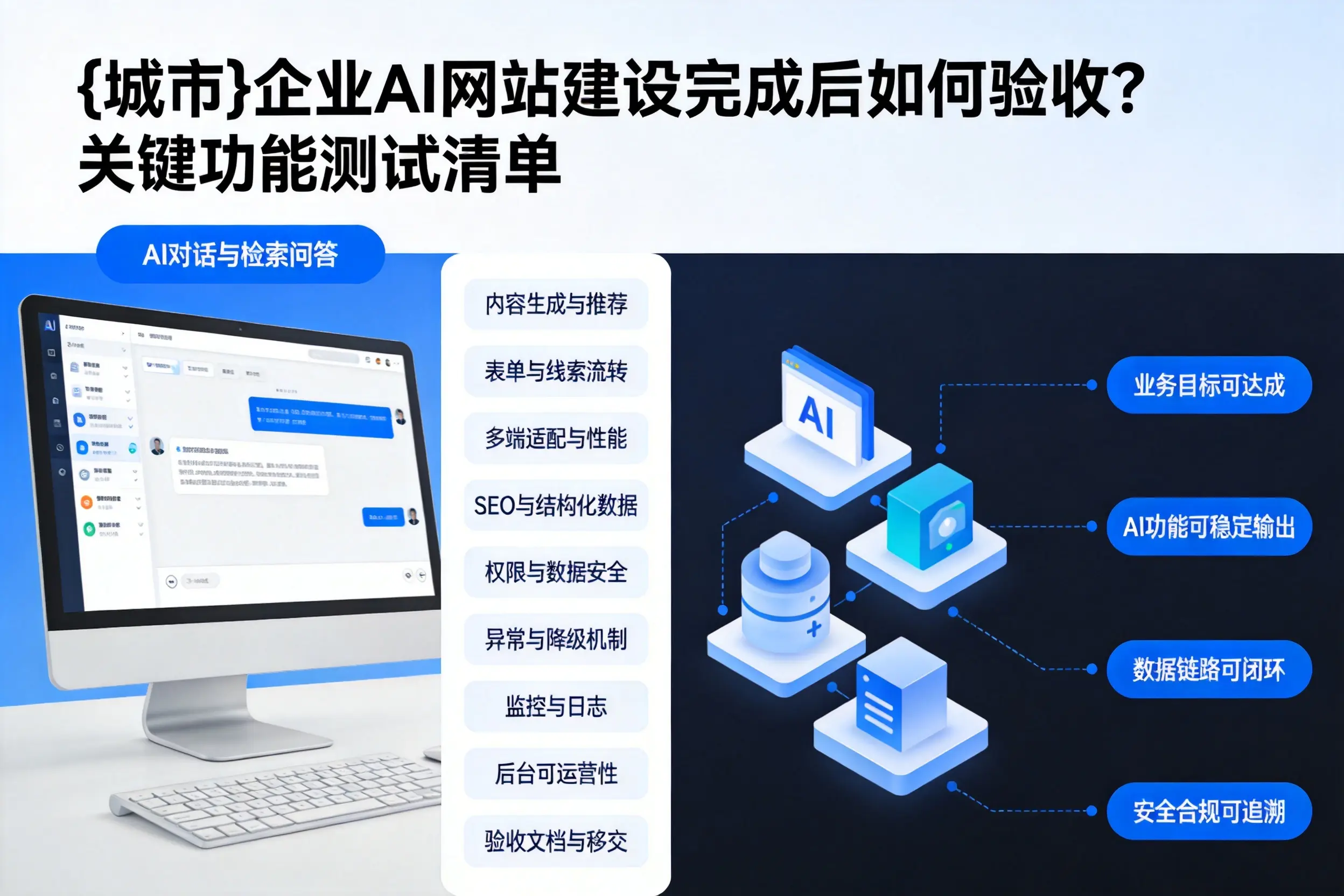 益阳企业AI网站建设完成后如何验收？关键功能测试清单