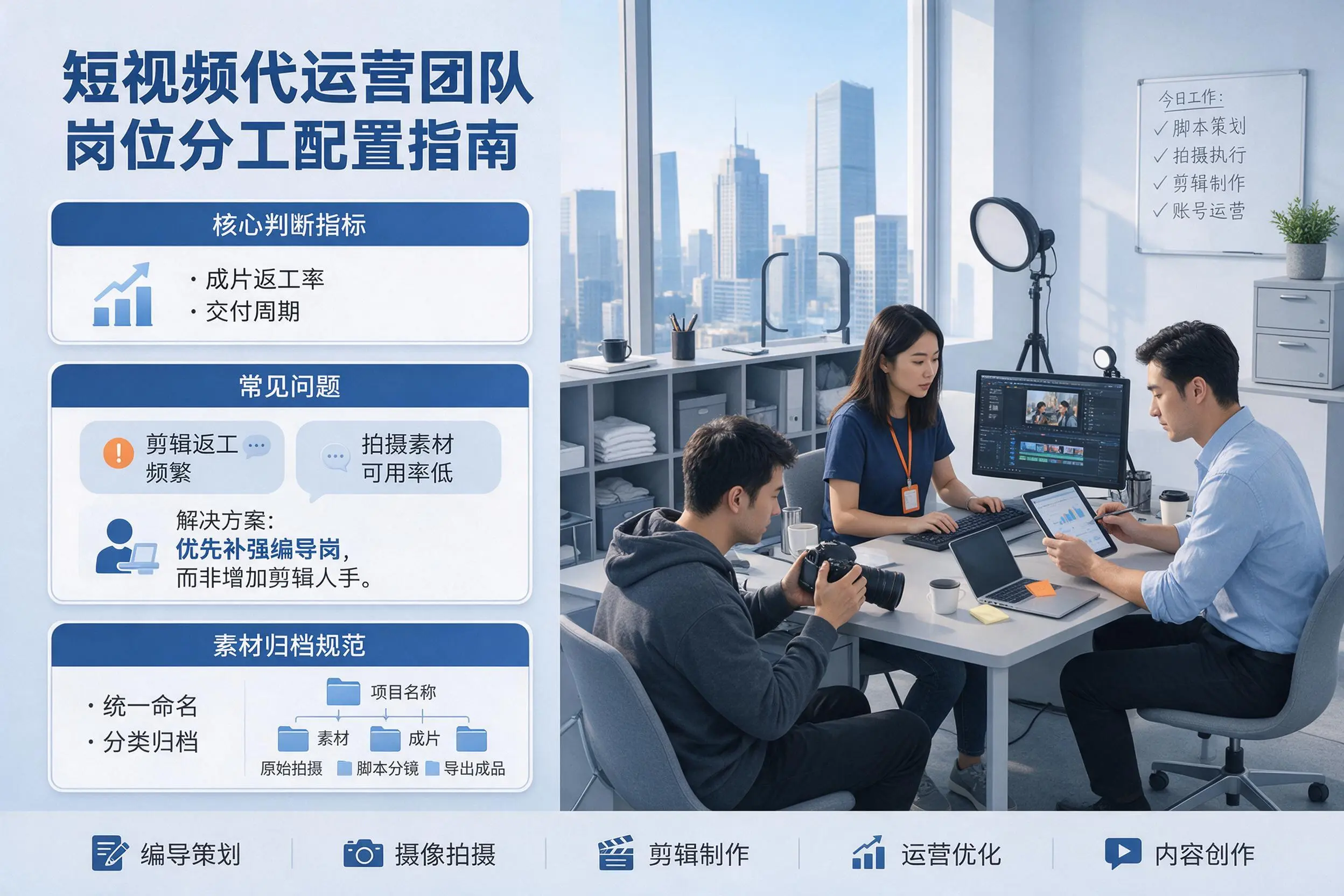 短视频代运营团队如何配置？益阳企业岗位分工科普说明
