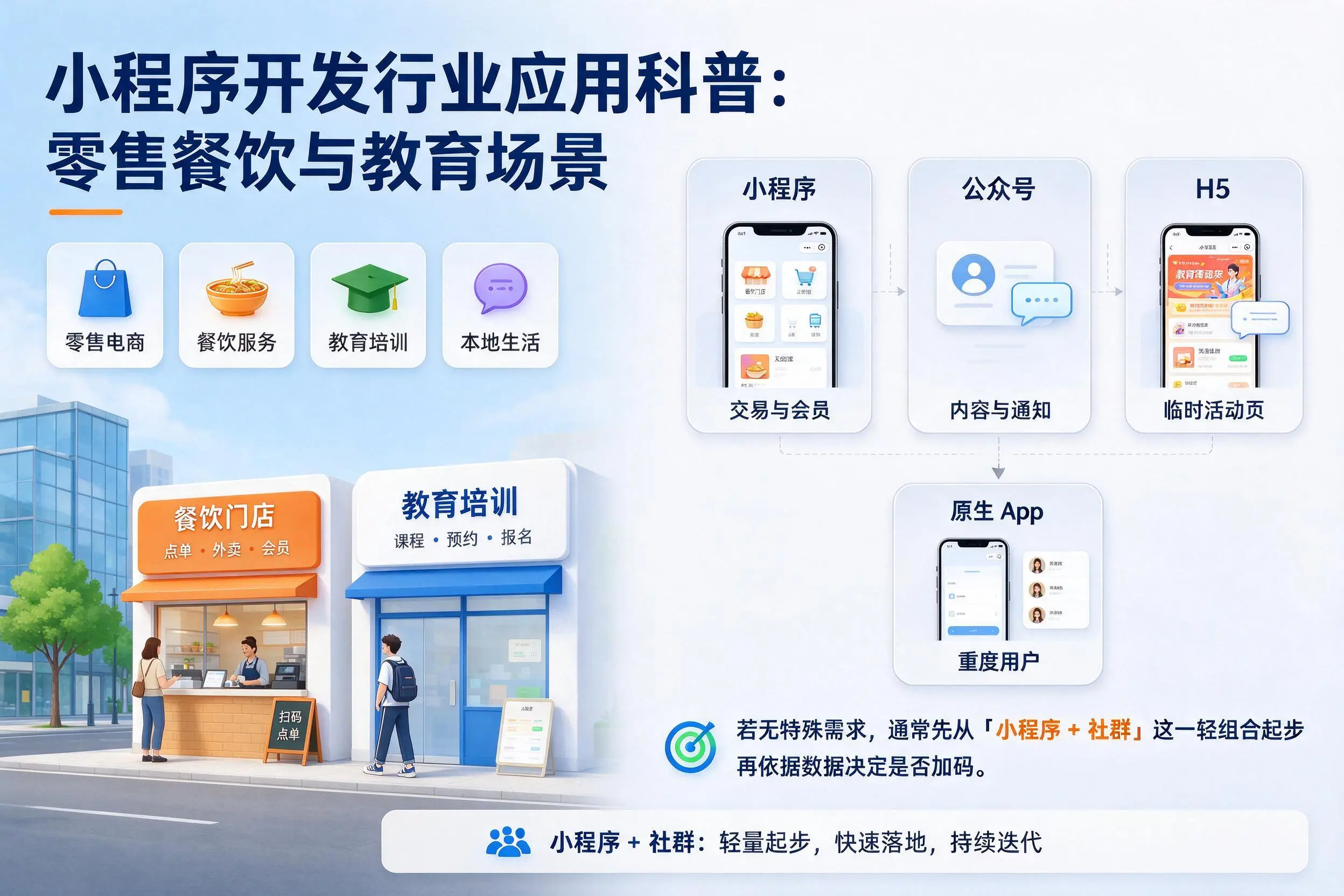 益阳小程序开发行业应用科普:零售餐饮与教育场景