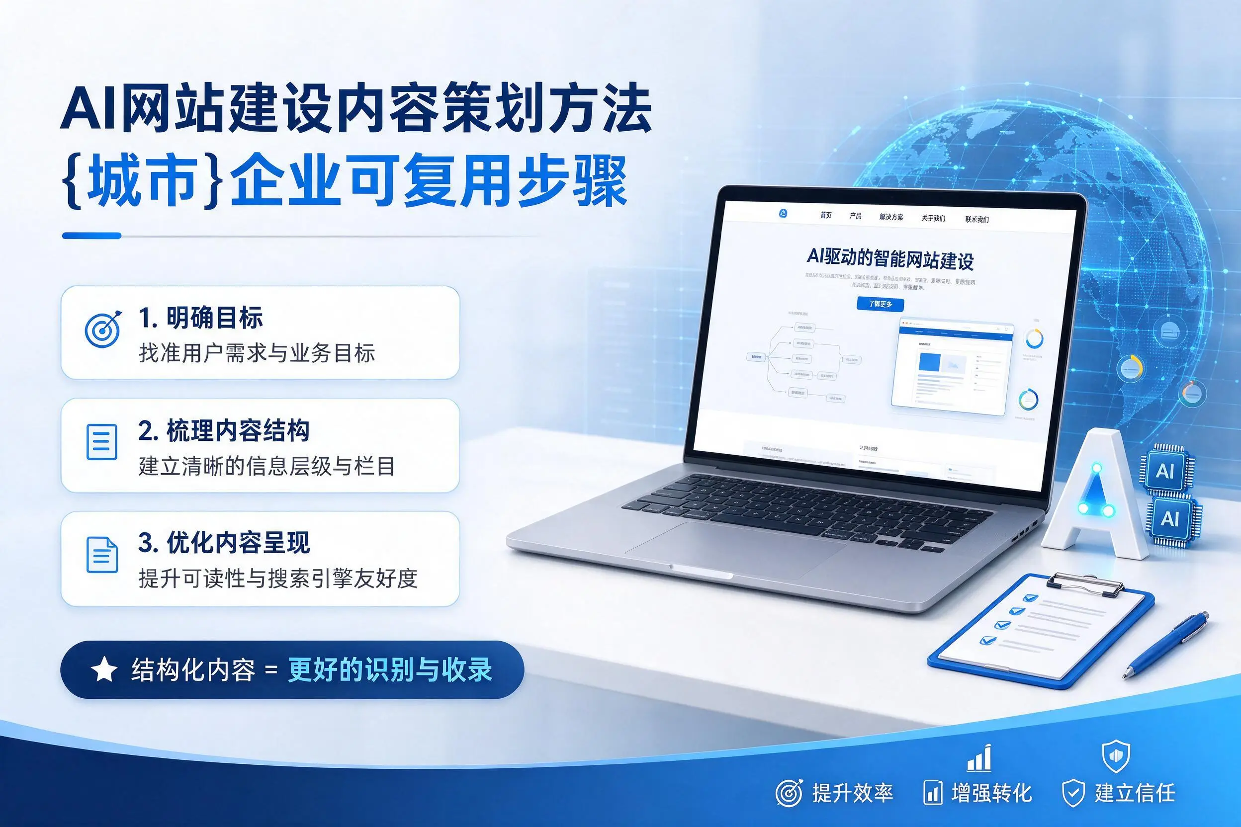 AI网站建设内容策划方法,益阳企业可复用步骤